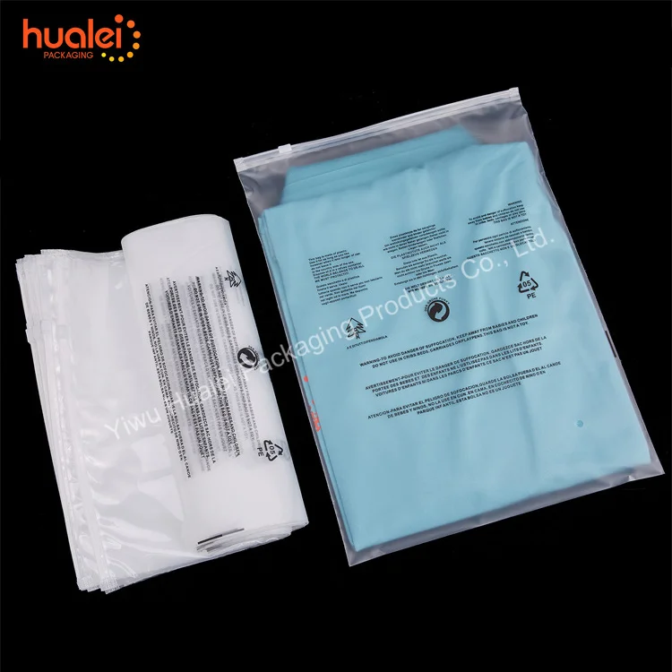 Custom Logo Frosted EVA PVC PE LDPE Plastic Zipper Ziplock Zip Lock Bag Packing Bag Clothes Clothing t-shirt Zipper Bag