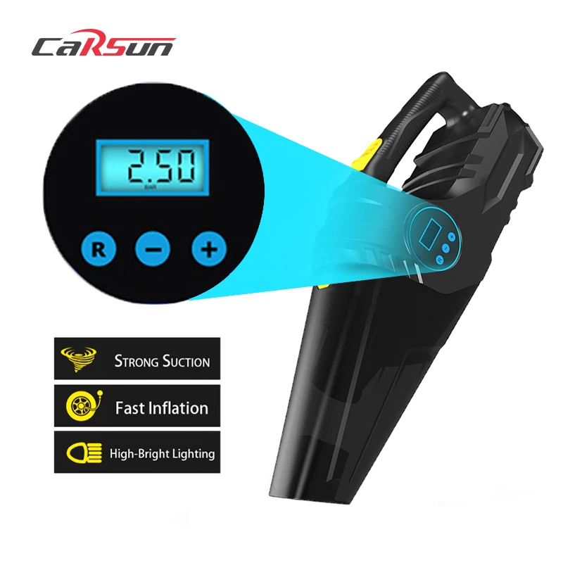 CARSUN C1859 Portable Digital Pressure Gauge DC 150psi Tire Inflator Air Inflators With Led Light 12v Tyre Inflators