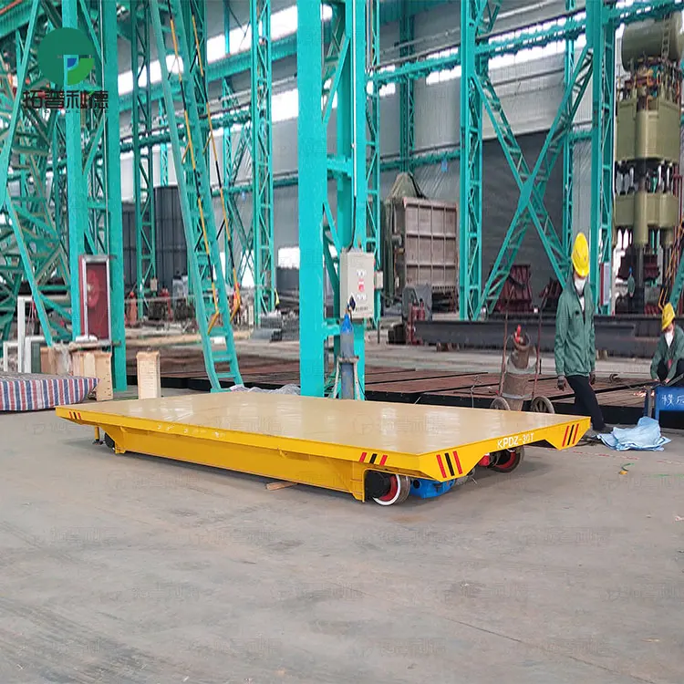 Professional mold plant conducting rail operated 5t turntable transfer cart