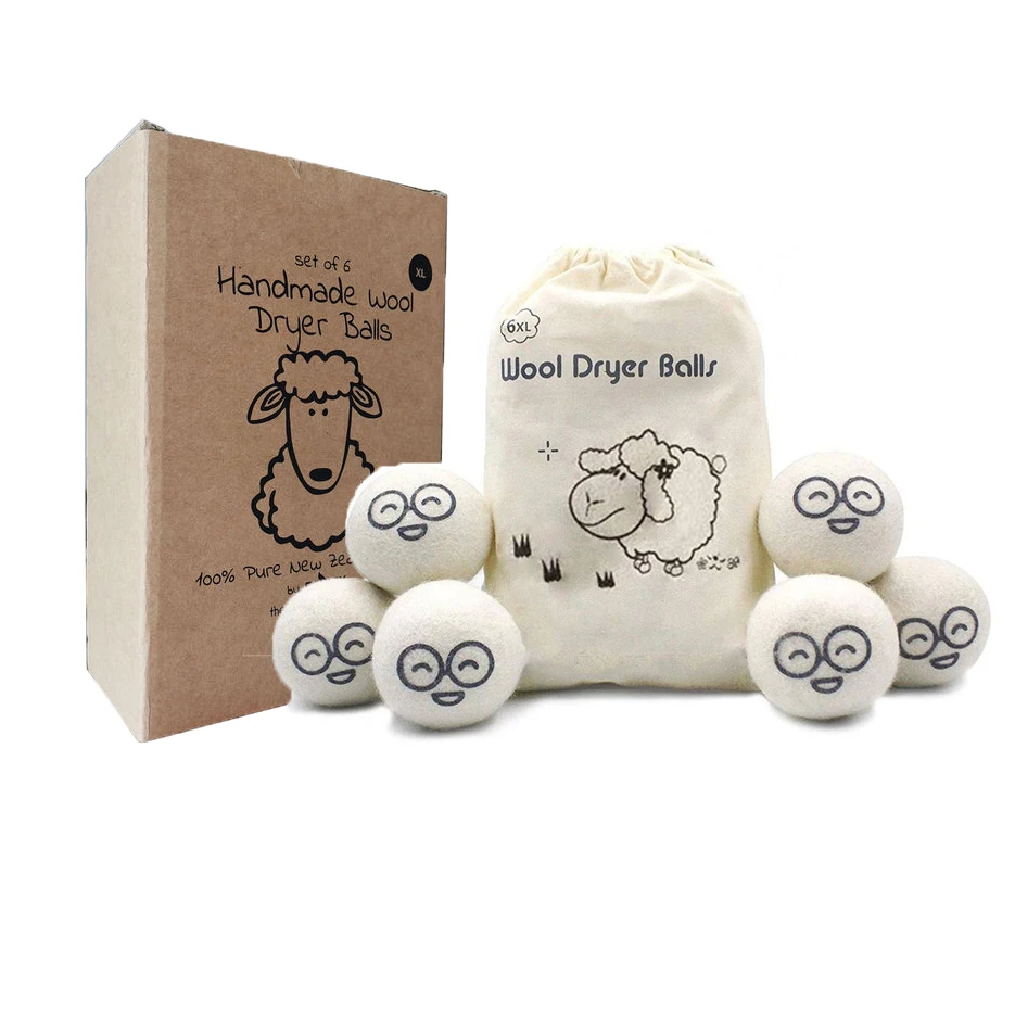 2024 New product 100% xl Handmade Fabric Softener Ball Reduces Clothing Wrinkles Saves Drying Time Organic Wool Dry cloth Balls
