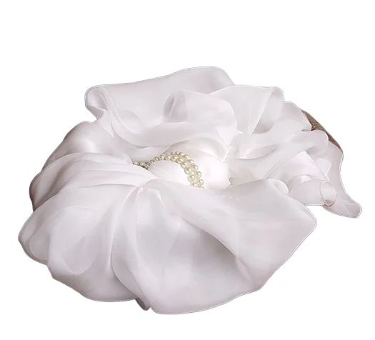 Plain White Color 100% Silk Chiffon Scarves White Silk Scarf For Printing Dyeing