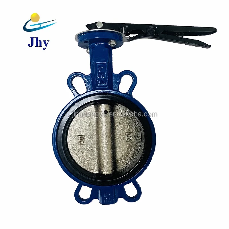 DN100 Wafer Type 2 Inch-10 Inch Ductile Iron Butterfly Valve For Water Oil Gas
