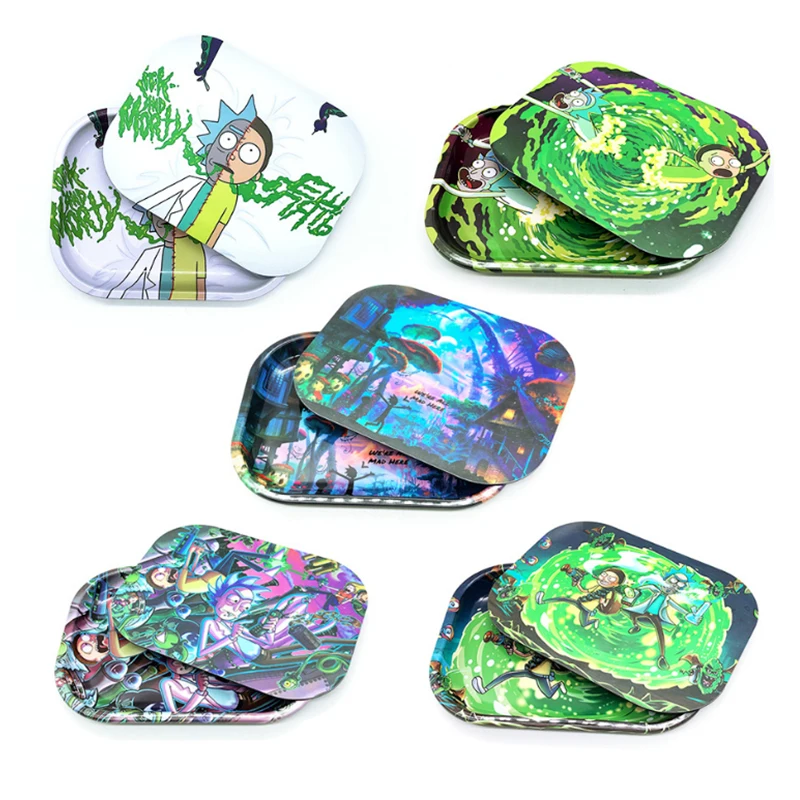 
Design Tobacco Tray 18x14cm Herb Weed Rolling Tin Tray With 3D Magentic Lid 