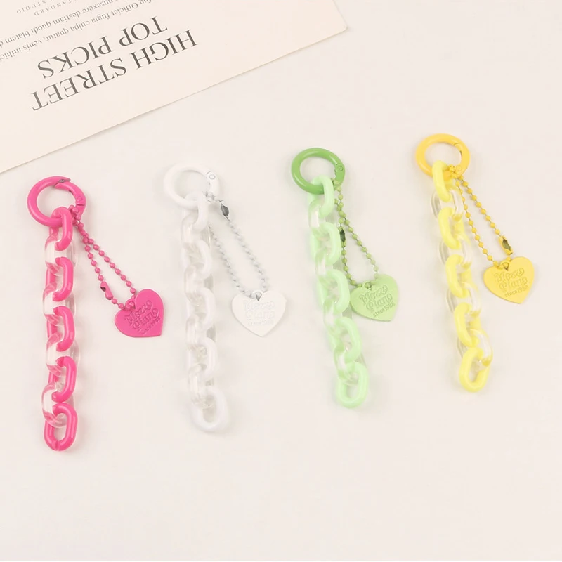 Hanging Accessories Colorful Acrylic Pendant Keychain Candy Color Open Loop Chain Keyring Key Chain