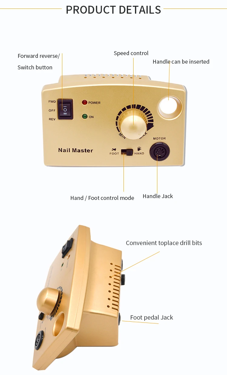 Grinding machine electric nail art drill master motor nail drill polishing manicure pedicure device