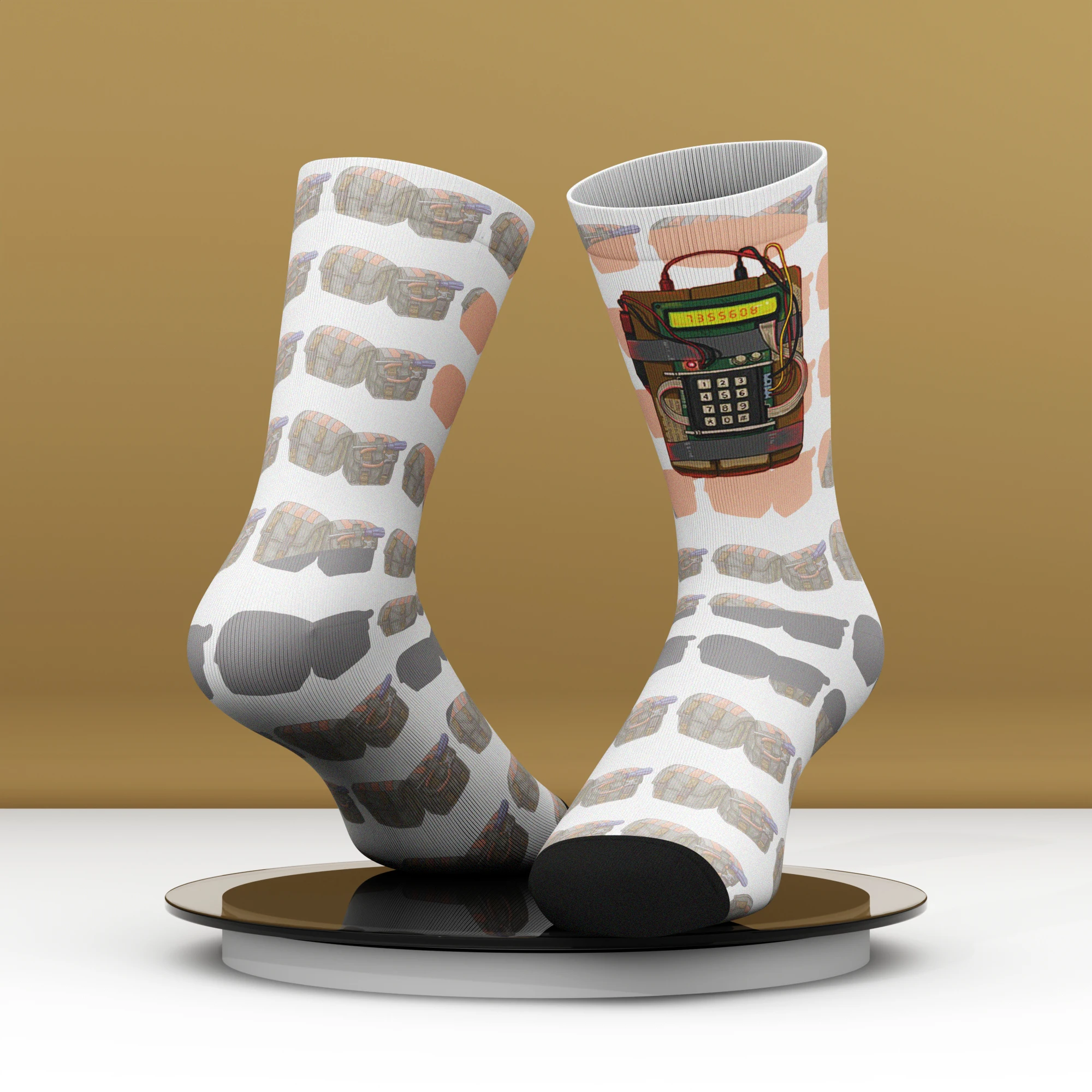 Visual Colorful Fashionable Trendy Creative Cool and Vibrant Unique Design 3D Printed Pattern Comfortable and Durable Socks