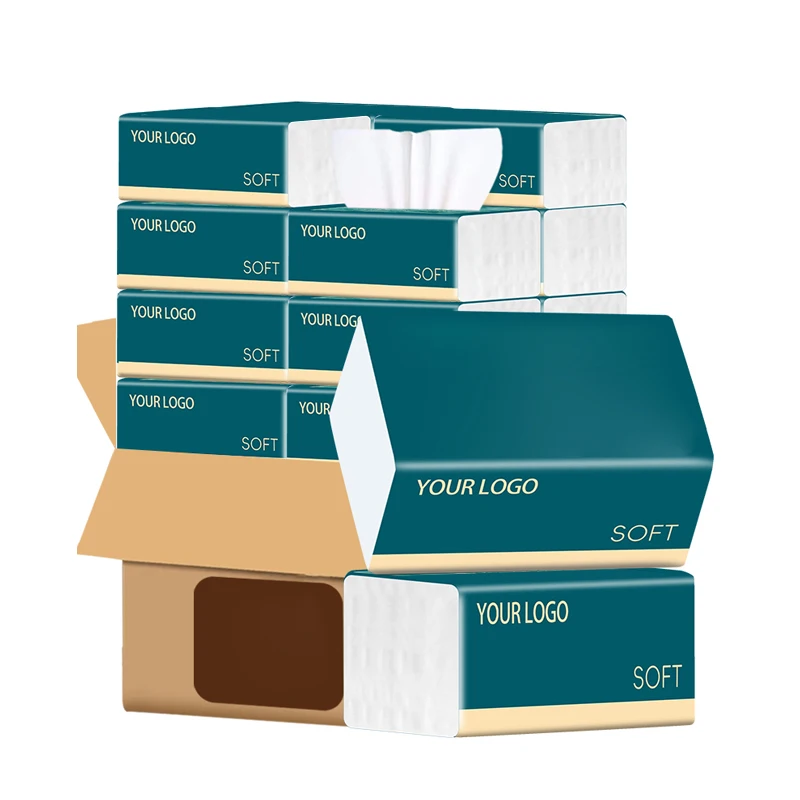 Daily Soft Facial Tissue 3ply 4ply 5 Ply Natural Wood Pulp Tissue Custom Size Facial Tissue