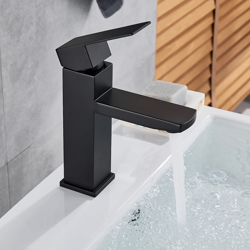 Basin Faucets Deck Mounted Bathroom Faucet Single handle Sink Mixer Hot And Cold Water Crane Tap Vanity Faucet Mixer