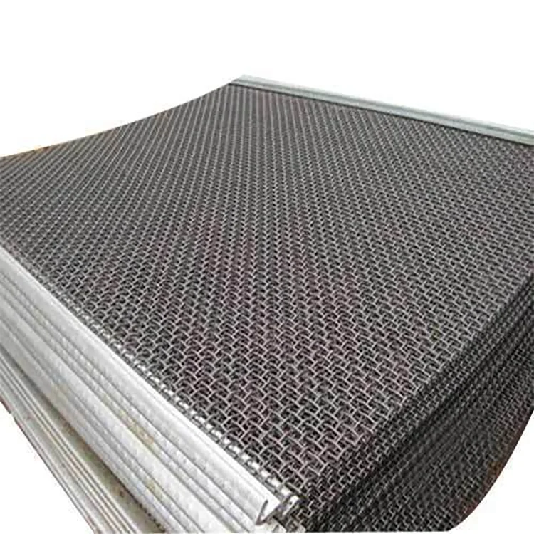 65MN Stainless steel Replacement crimped wire mesh sand gravel crusher hooked vibrating sieve screen for Mining and
