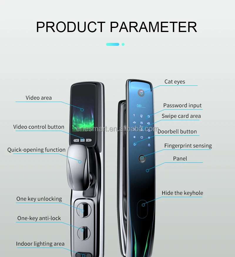 
ENE smart door lock Home APP remote control unlock hotel password swipe card lock padlock 