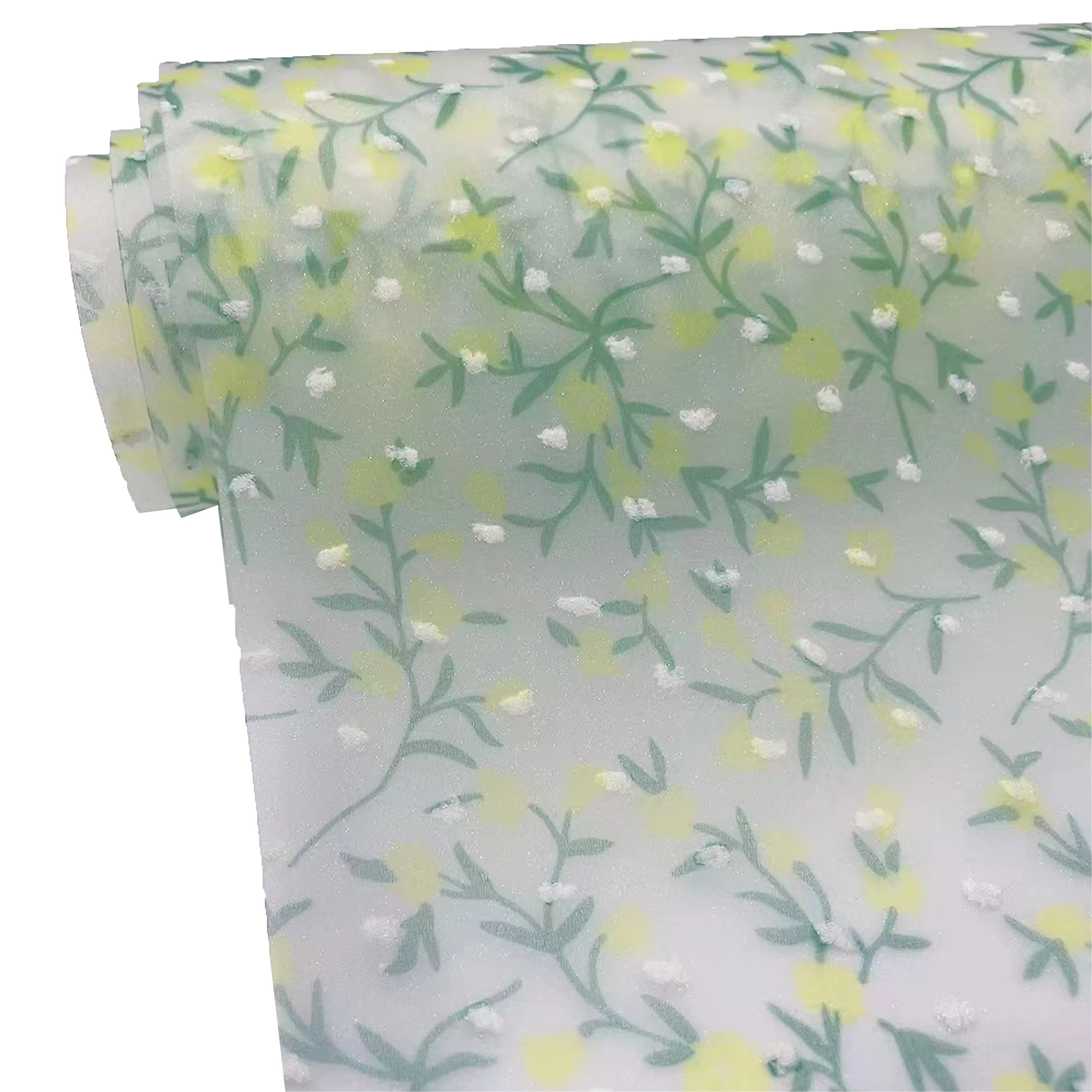 Frosted embroider EVA transparent plastic roll film for making handbag/shoe material/cosmetic bag