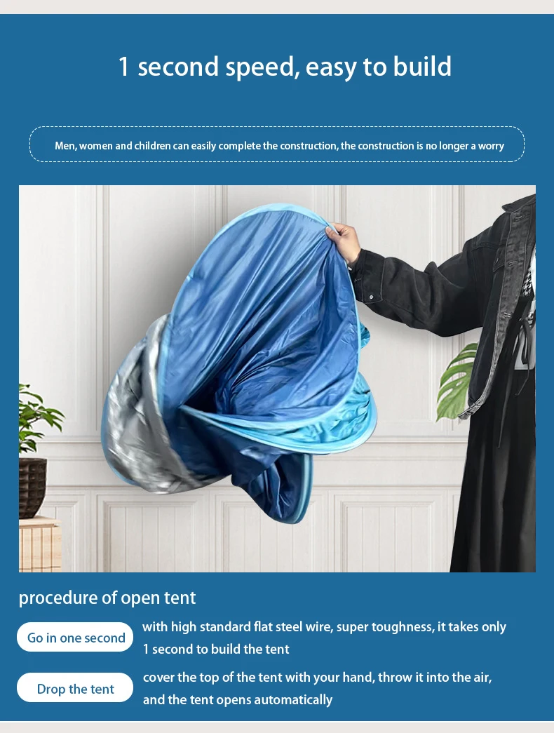 New Design Outdoor Rainproof Mosquito Proof Portable Instant Pop Up Tents Large Size 4-5 Kids Tent For Beach With Carry Bag