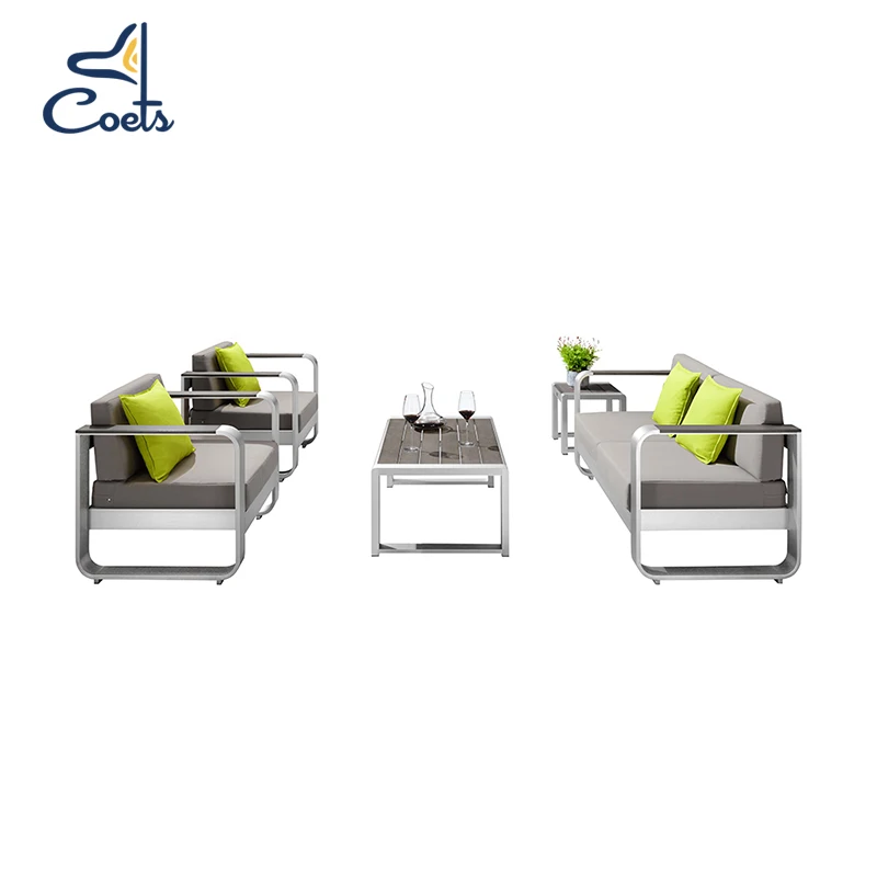 Ready to ship fabric seat  all weather aluminum patio furniture outdoor sofa