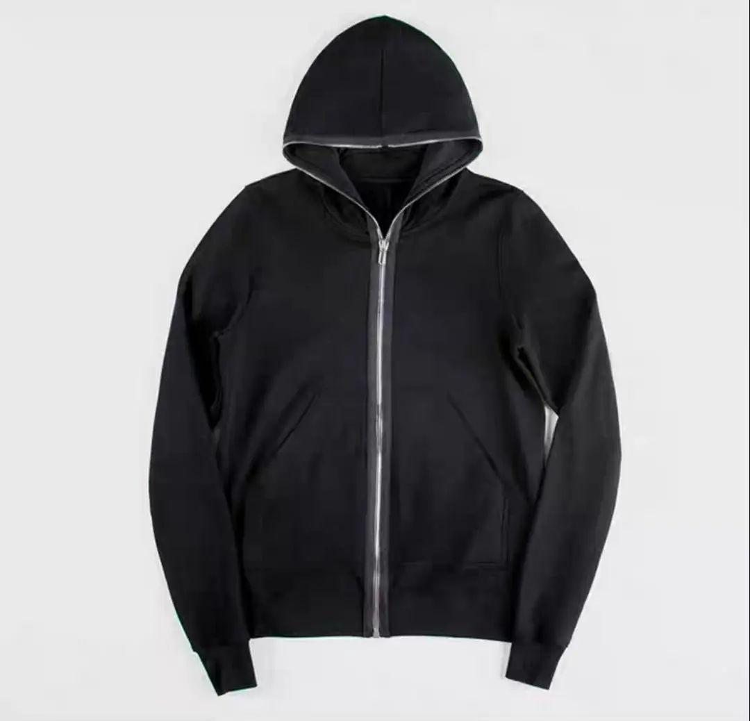 Dark series autumn long zipper to top slim-fit hoodie long sleeve knit European style hoodie coat man  blank zip up hoodies