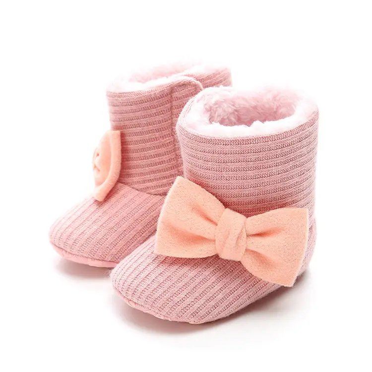 Wholesale New Design Kid Infant Newborn Toddler Boy Cute Cotton Thermal Prewalker Pink Soft Sole Snow Girl Baby Winter Boots