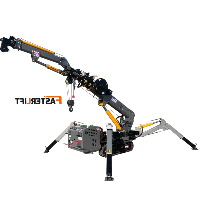 CE/ISO9001 approved Narrow Working small Mini 5 Ton Folding Hydraulic Engine Hoist Spider Crane