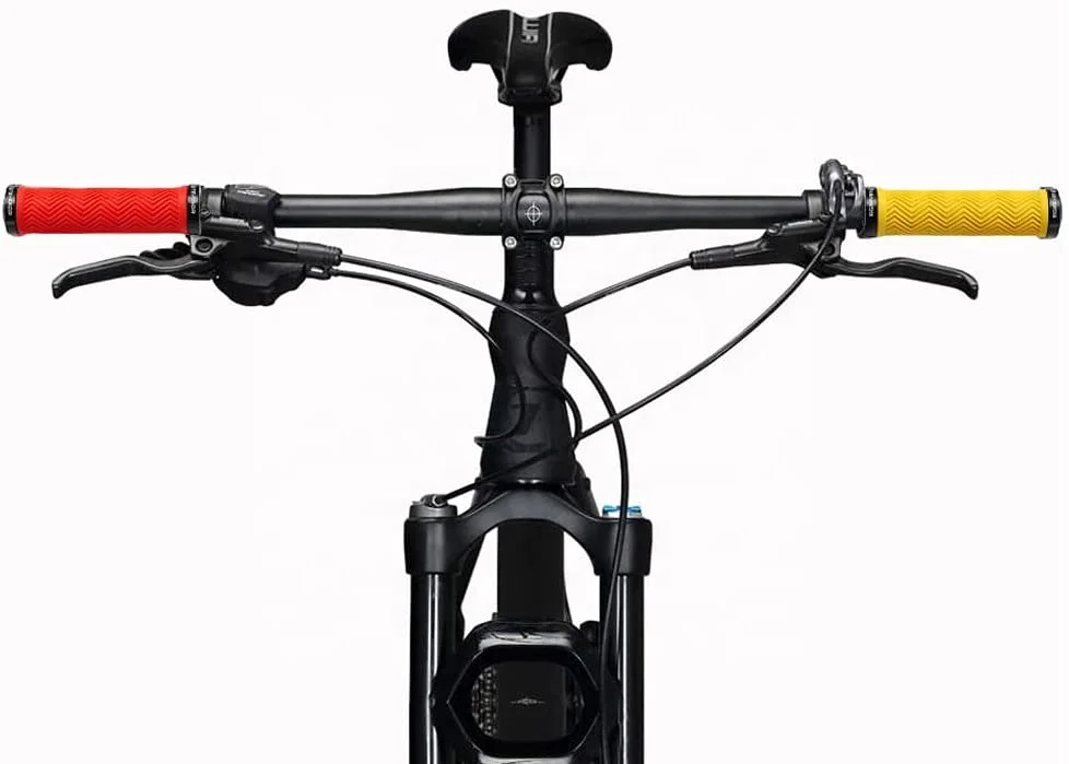 pink silicone gel lock on anti slip handlebar mountain bike dirtbike motocross grips brown with bar ends