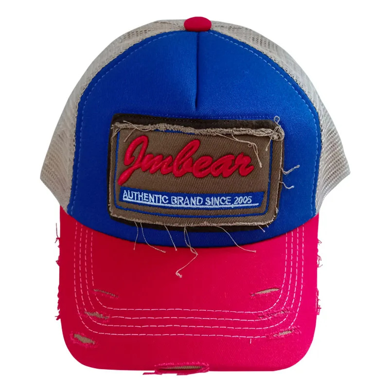 Myrimony customized applique full mesh 5 panel neon 3D embroidery snapback sports trucker cap hat