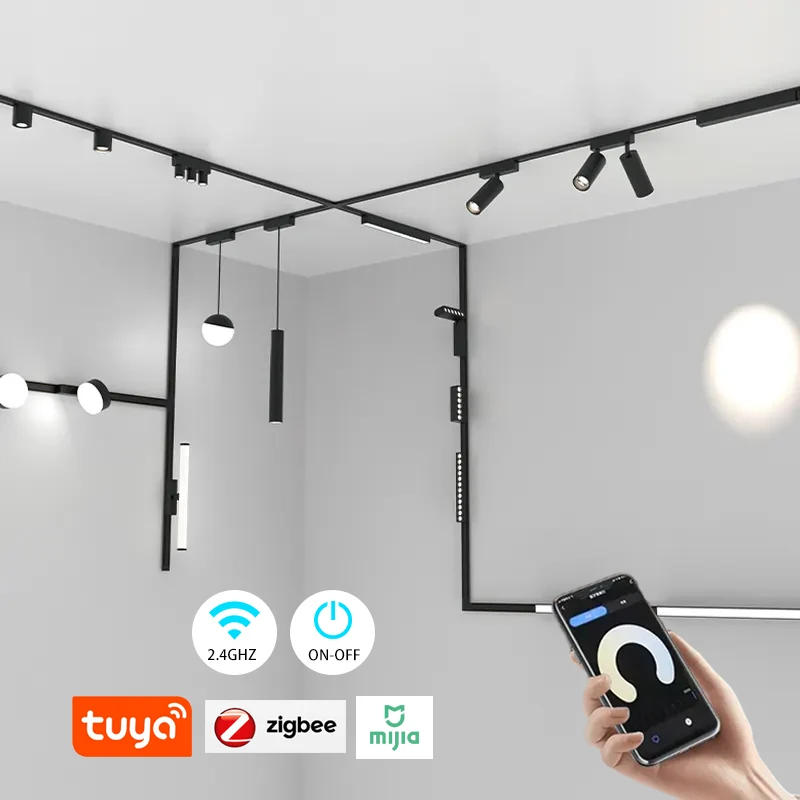 Complete Cob Magnetic Rail System Magnet Recess Led Light magnetic Lights Tracks Magnetic Lighting For Stretch Ceiling