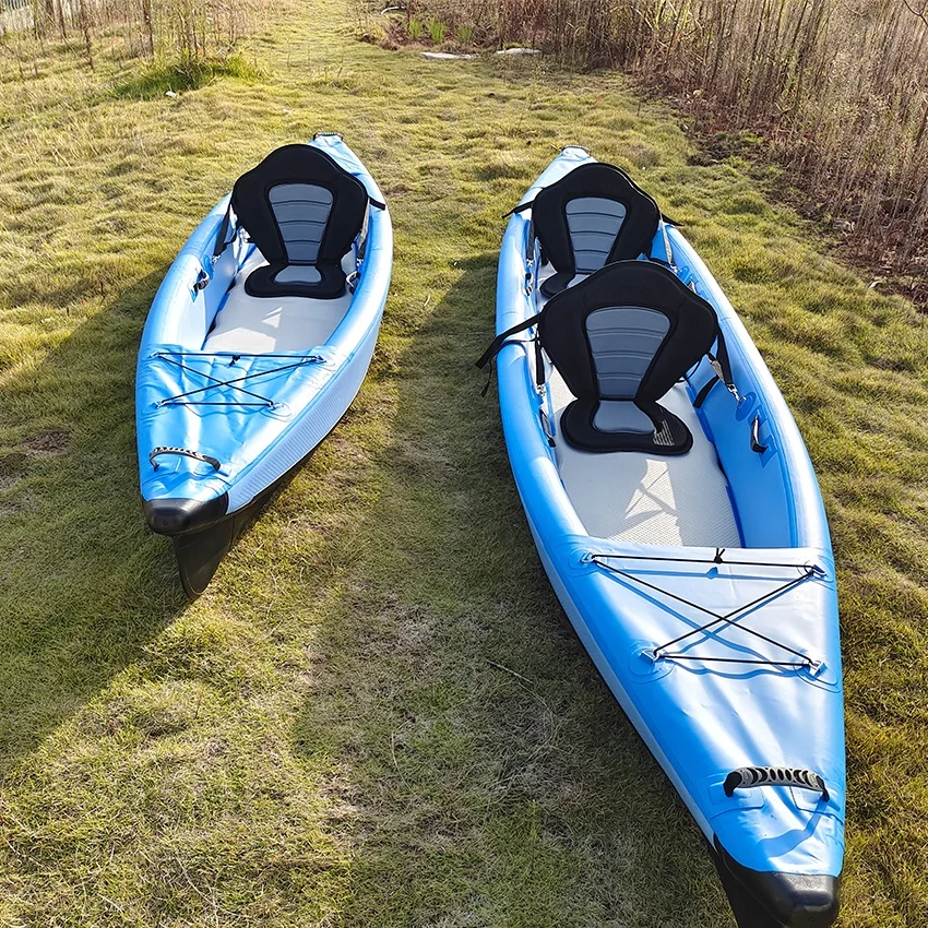 Economic Inflatable Rowing boat Aufblasbares Kajak One Person Drop Stitch PVC Inflatable Kayak With SUP Technology