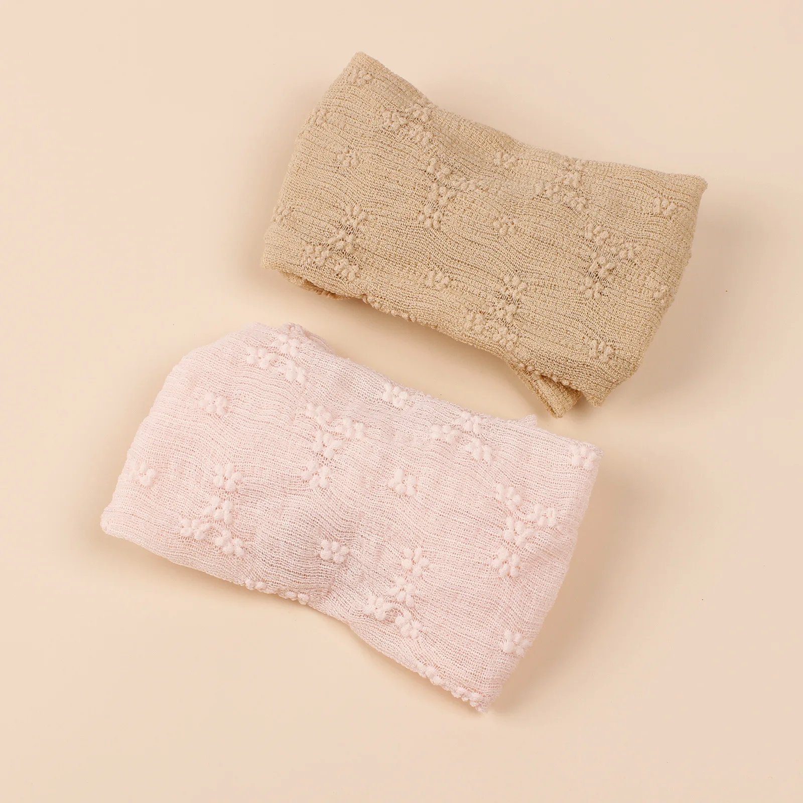 Baby Girls Nylon Knit Headbands Infant Toddler Solid Colors Top Knotted Baby Turban Headbands