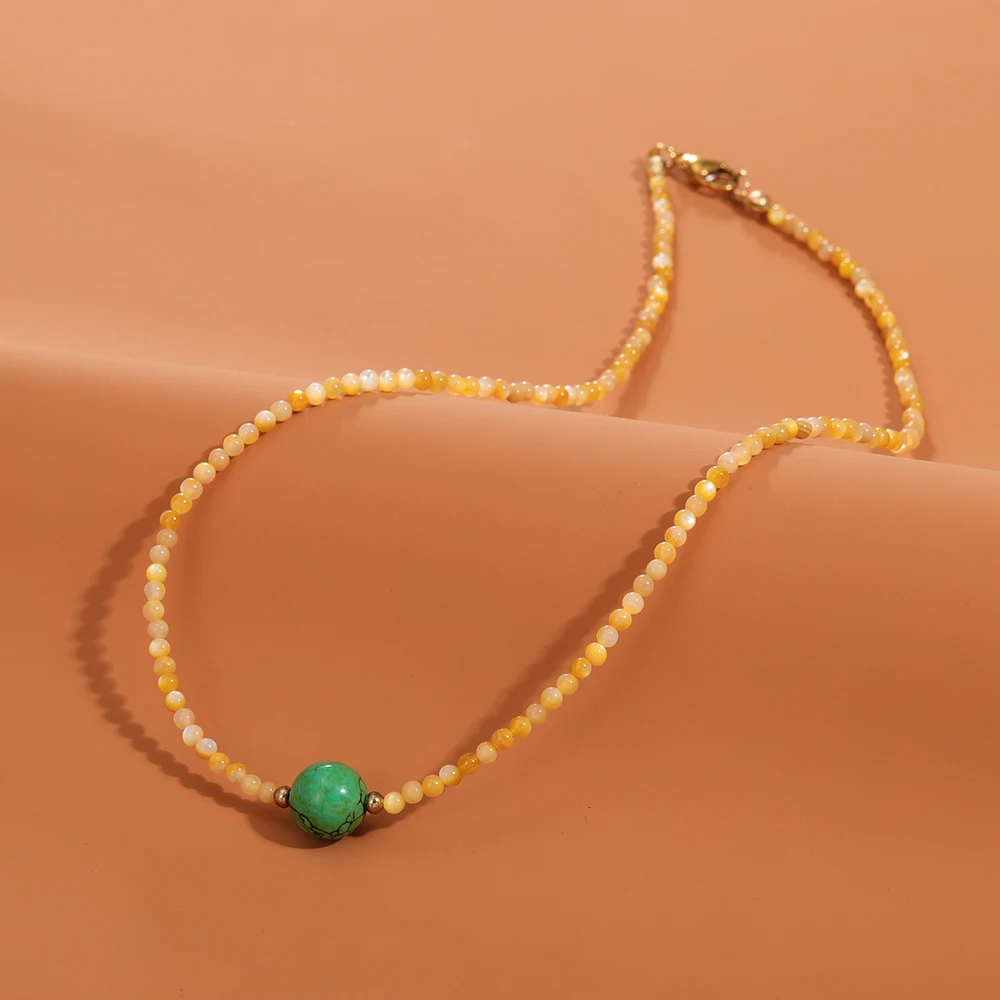 Simple Style Trendy Beaded Necklace for Women High-Grade Luxury Clavicle Chain Light Niche Design Sense for Party