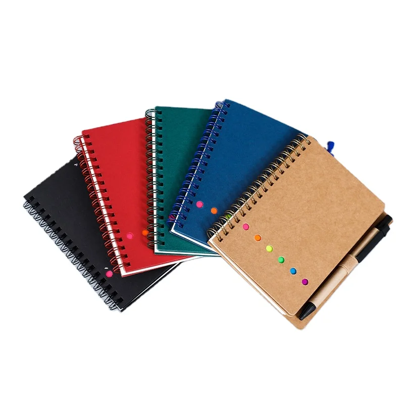 Flip up without breaking hands Retro cowhide loose-leaf book Removable coil Notebook Student notepad