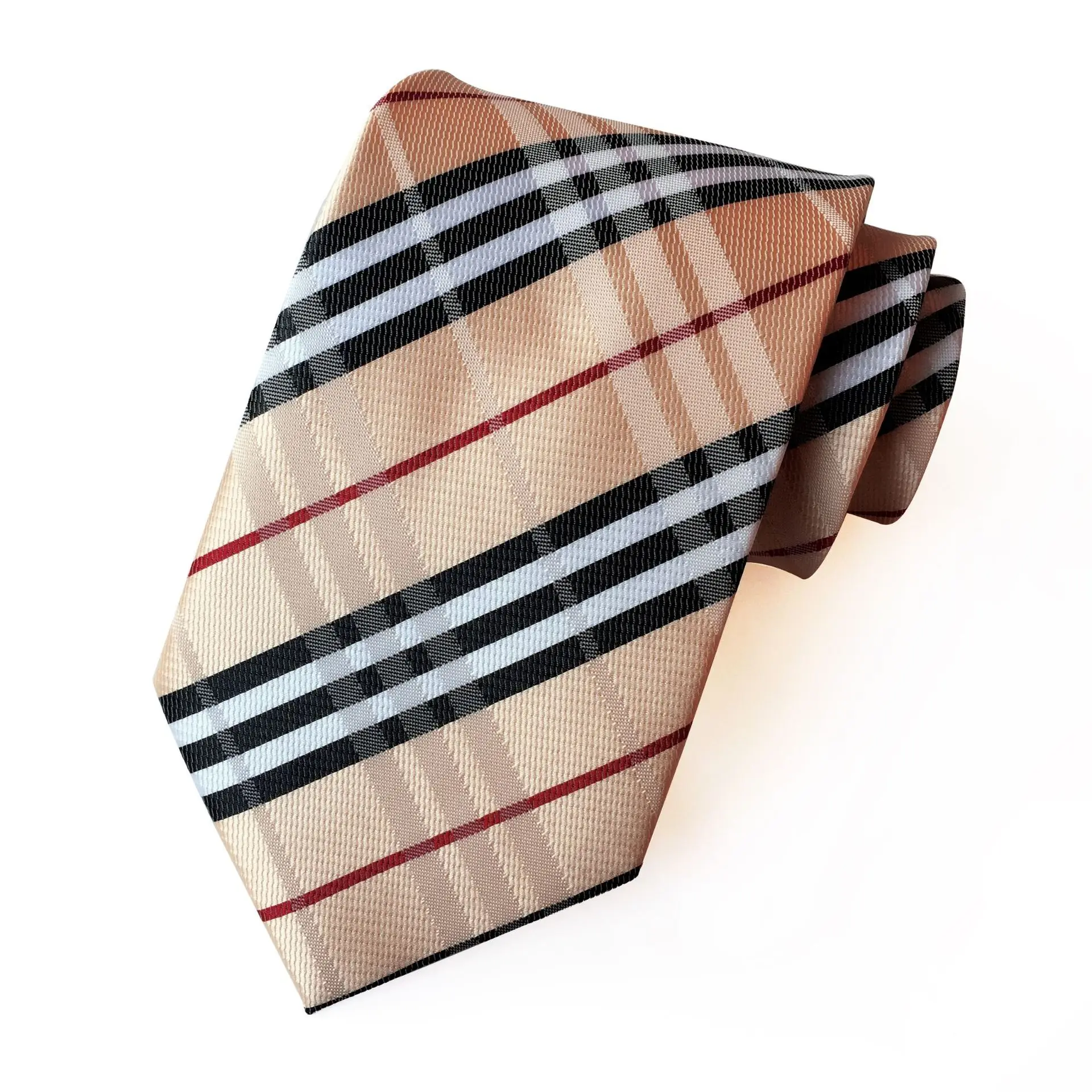 Мужской галстук с принтом шотландской клетки из полиэстера, оптовая продажа со склада