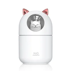 Mini Portable Cute Cat Usb Aroma Diffuser H2o Humidifier Ultrasonic Water Cooling Fog Colorful Led Car Air Humidifier