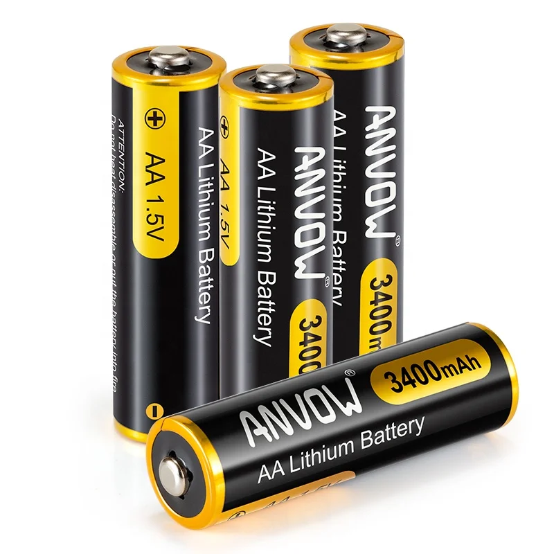 Wholesale High Capacity Mini 14500 Non Rechargeable Batteries 3400mAh1.5V AA Lithium Battery