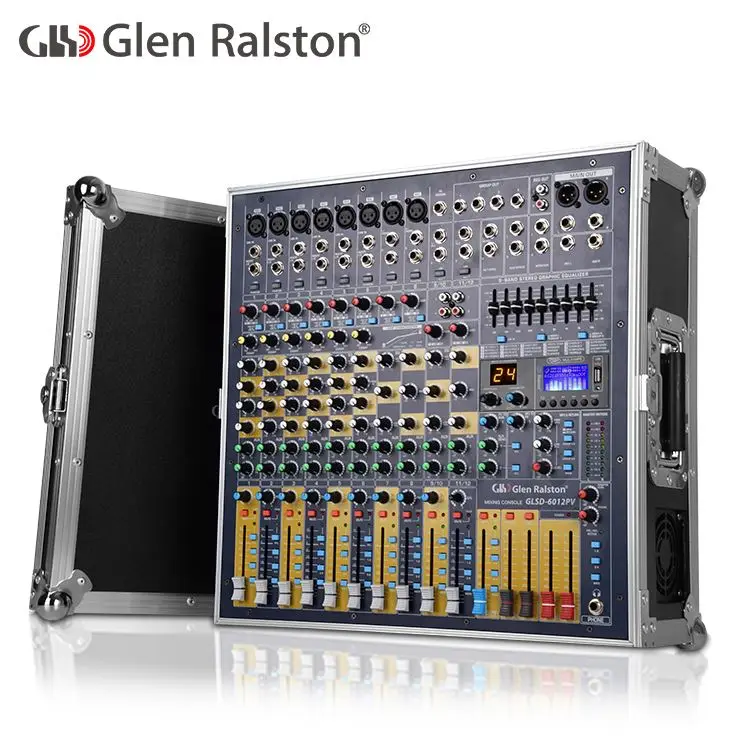 Glen Ralston 12 каналов входной мощности профессиональный аудио цифровой dj микшер консоль 600 Вт + усилитель