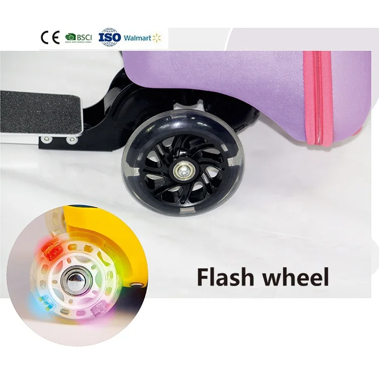 19 Inch cheap children travel suitcase kids trolley luggage bag with small EVA folding wheels