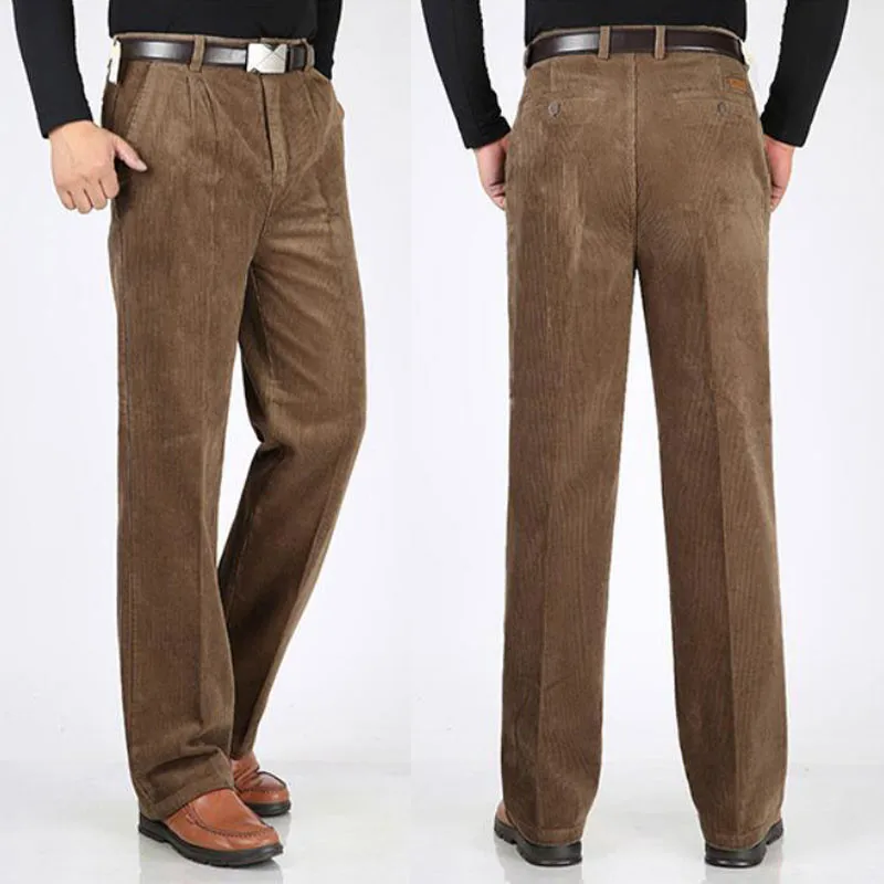 Custom Straight Leg Casual Winter High Waisted Cargo Men Corduroy Pants