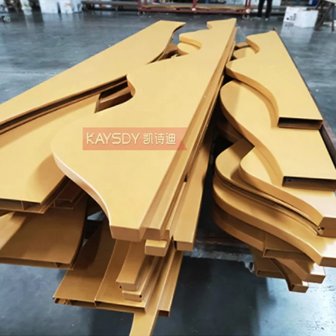 Aluminum Strip Baffle Wall Ceiling Panel 3 D Artistic Irregular Wave Arc Shape Metal Suspended Ceiling Tile For Modern Pop Hall