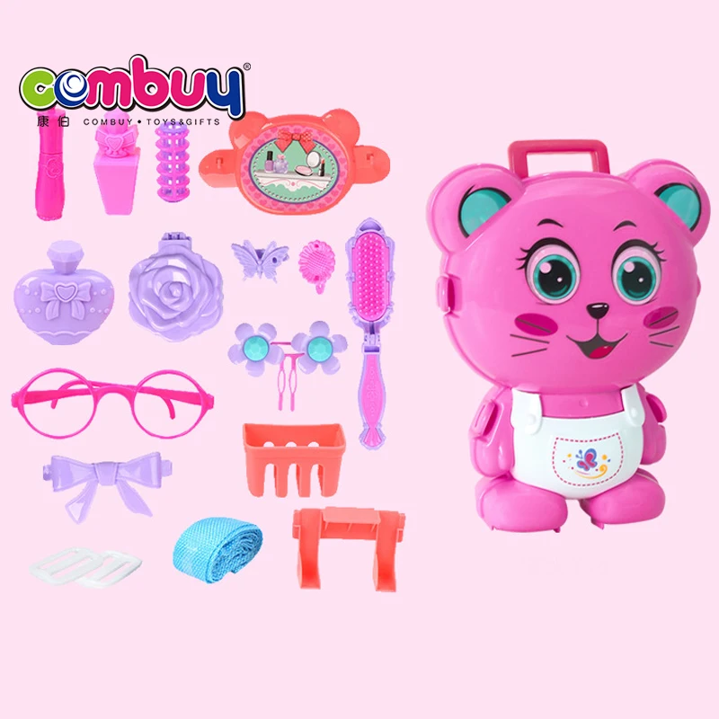 Girls backpack pretend play game dress kids makeup toys