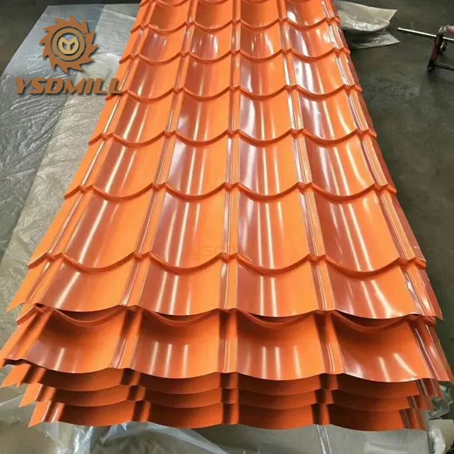 12 Waves Ral Color Coated Galvanized Corrugated Steel Sheet / GI / PPGI Roofing Plate