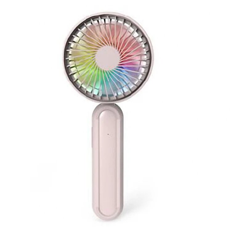 
2021 New Design Custom Logo USB Small Fan Buy Personal Portable Mini Handheld Fan With Led Color Light 