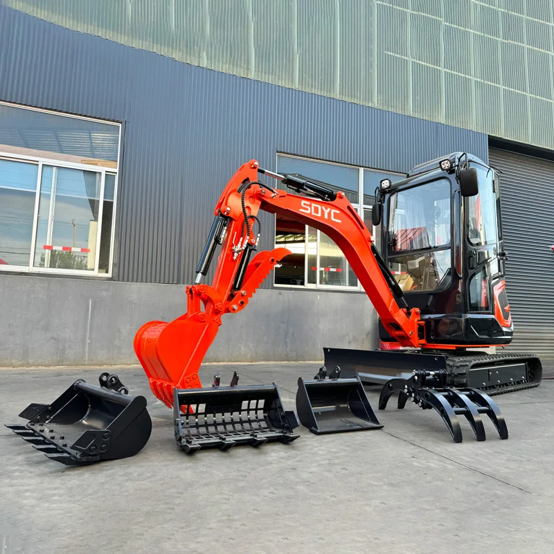 Free Shipping!!! CE EPA Farm Mini Excavator 0.8 ton 1 ton 2 .5 ton Micro bagger 3 Ton Kubota Mini Excavator With accessory