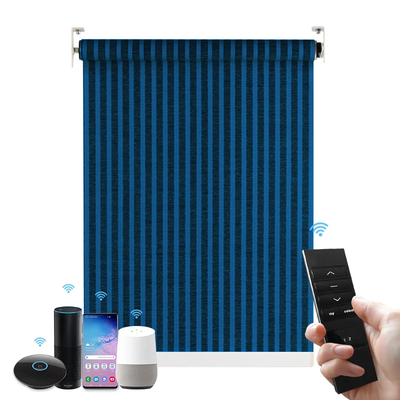 Wintom Factory electric Blackout Window Smart Automatic Auto Automation Motorised Blinds Google Roller Shades Blind