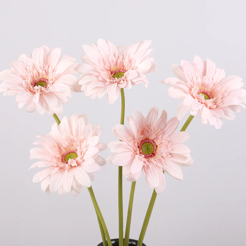 Artificial Single Head Gerbera Flower Branch for Wedding Decoration Real Touch Moisturizing Chrysanthemum