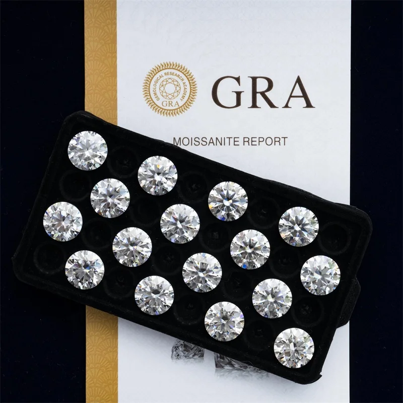Loose Moissanite DF GH color Moissanite Diamond 0.5 carat 1 carat 2 carat GRA Certificate Moissanite