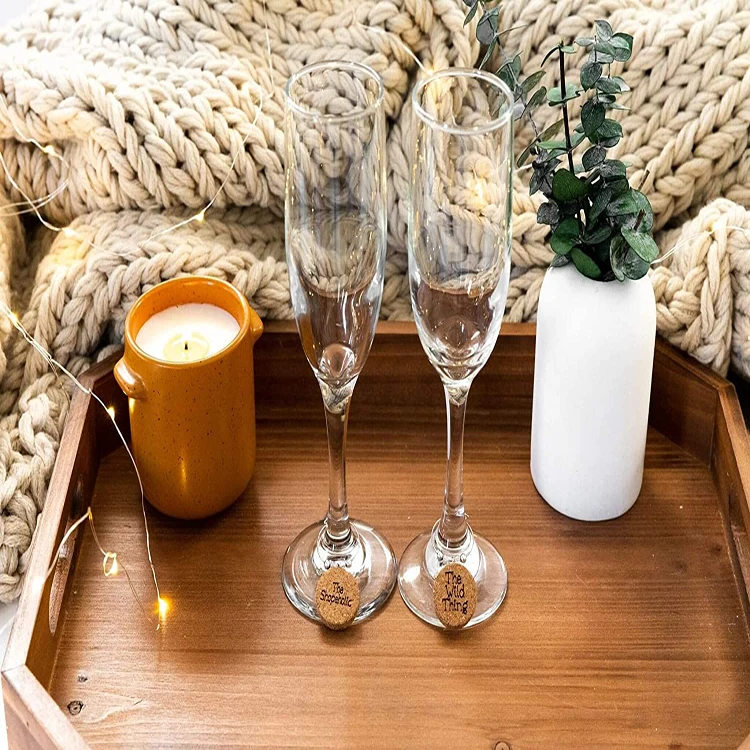 12 Pack cork wine glass charm rings for Party Supplies Wedding Decoration