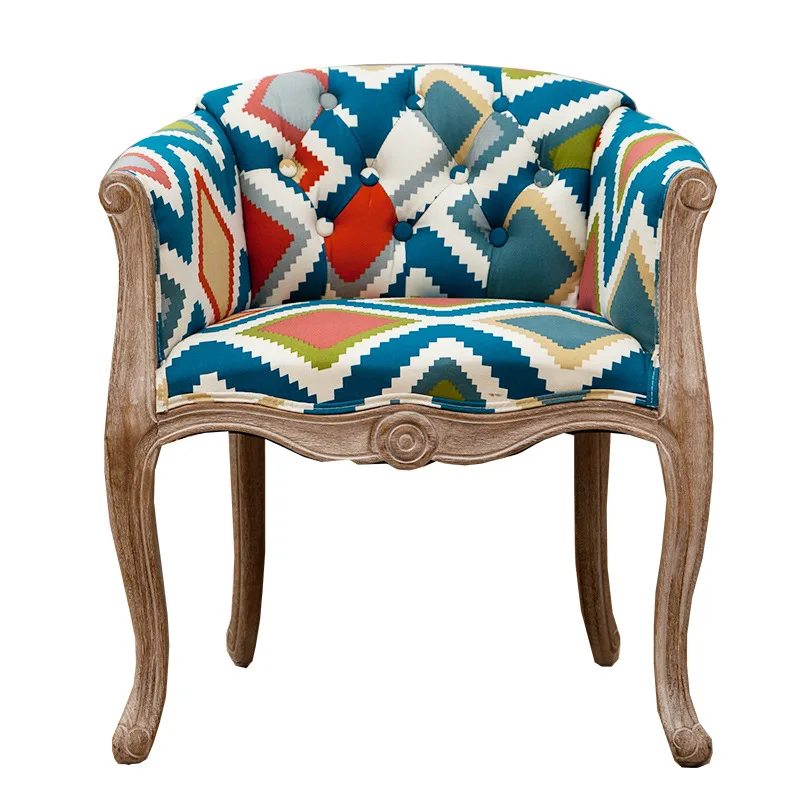 Customizable American leisure study single study solid wood antique chair