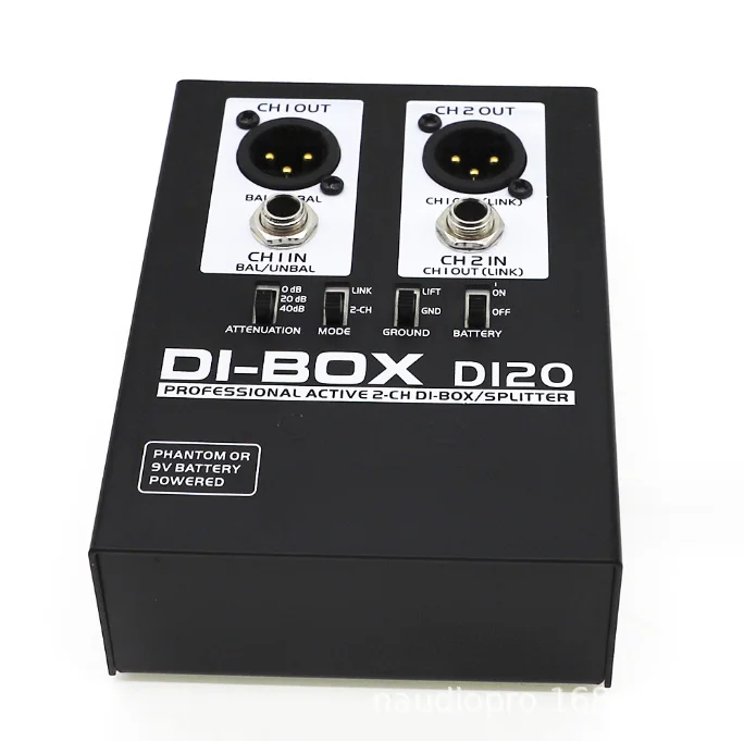 Guitar Active 2 Channel DI Box Active Signal Impedance Noise D120