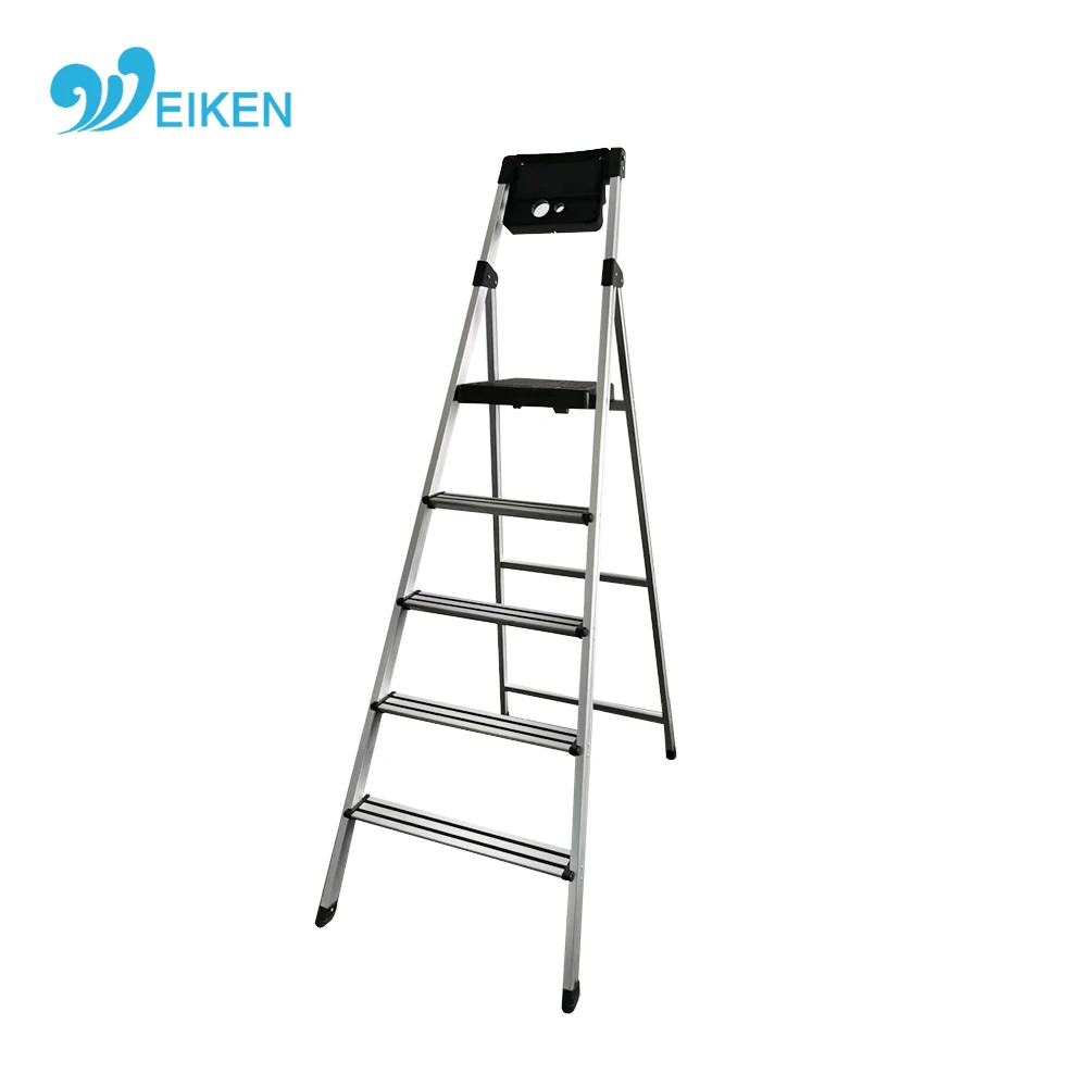 2022 New style Aluminum Household Light Weight Ladder with Tool Tray  and  5 Steps Folding step ladder