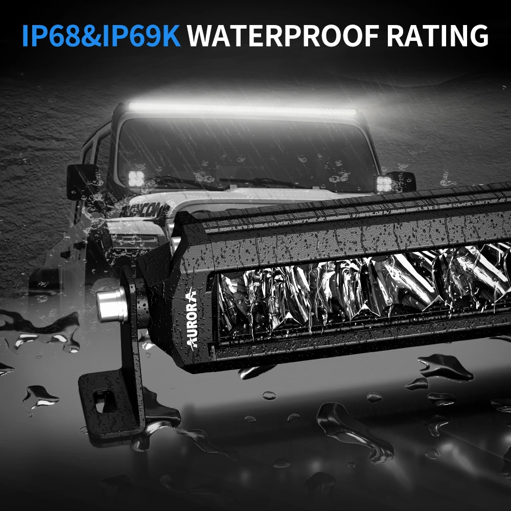 USA Designed AURORA Screwless 50W led bar  truck car mini led light bar offroad 4x4 driving off road car offroad LED