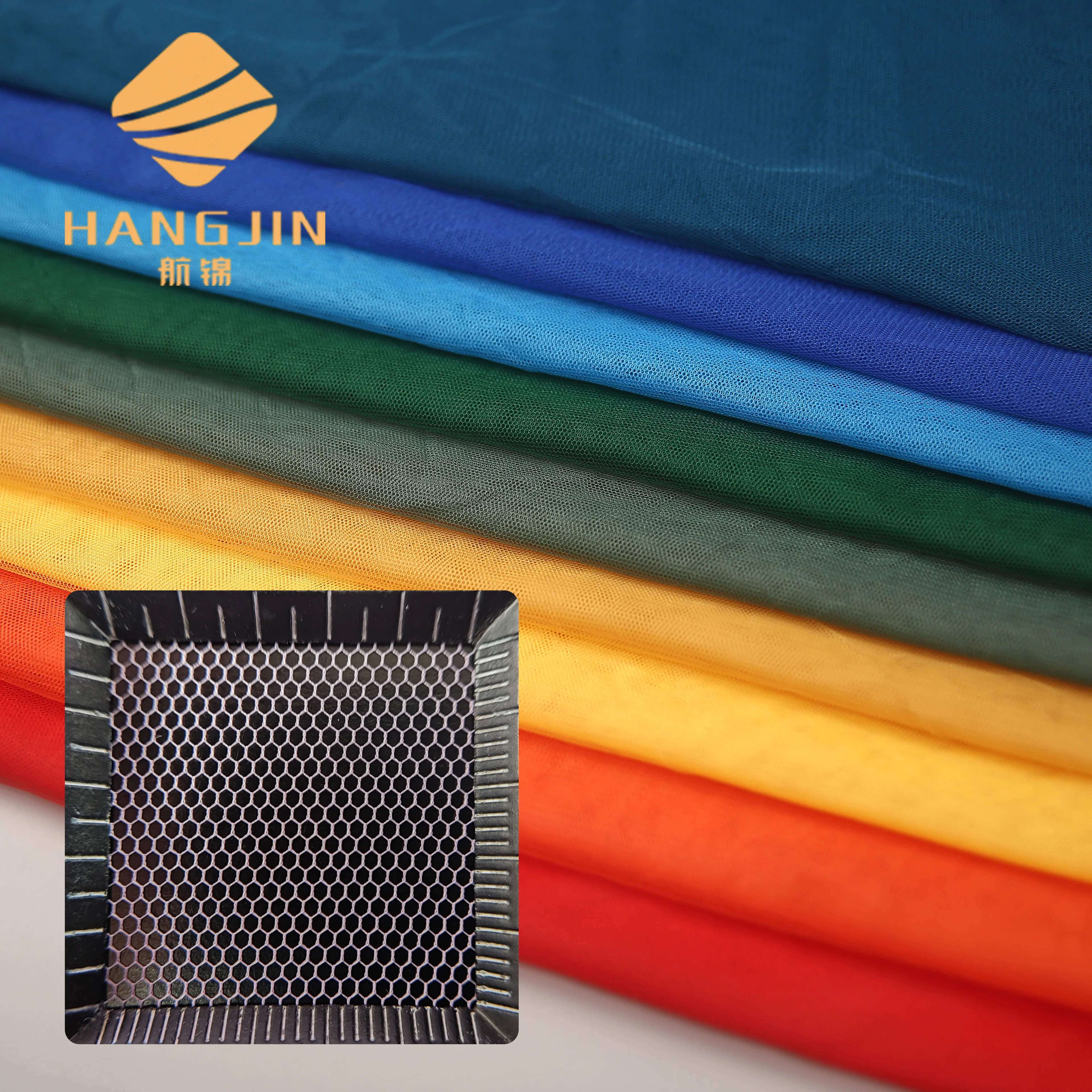 36A Polyester 25 GSM Tulle Mesh Net 384 colors in stock Soft Tulle Net Hexagonal Tulle Mesh Fabric