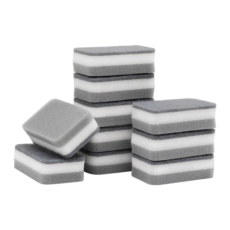 Kitchen Cleaning Sponges Gray Cleaning Sponges in Bulk Deep Cleaning Scrub Sponge Non Scratch Scouring Pad for Dishes Washing