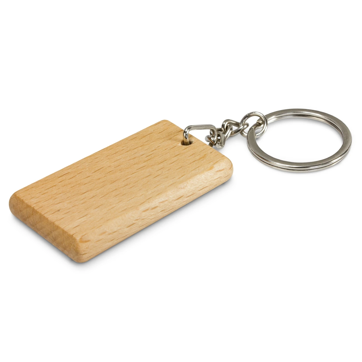 Promotion Custom Rectangle Wood Keychain Key Ring Key Tag DIY Keychain Blank Wooden Key Chain