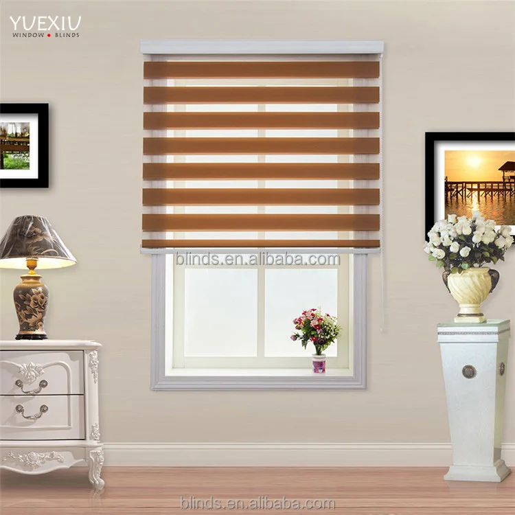 Customized Vertical Double Layer Indoor Window Zebra Pleated Blinds Shades Dual Roller Blinds Manufacturer